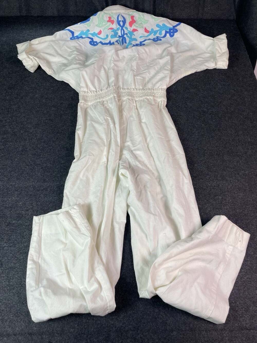 Tesa Sport Du Monde Jumpsuit Size M White Embroidered